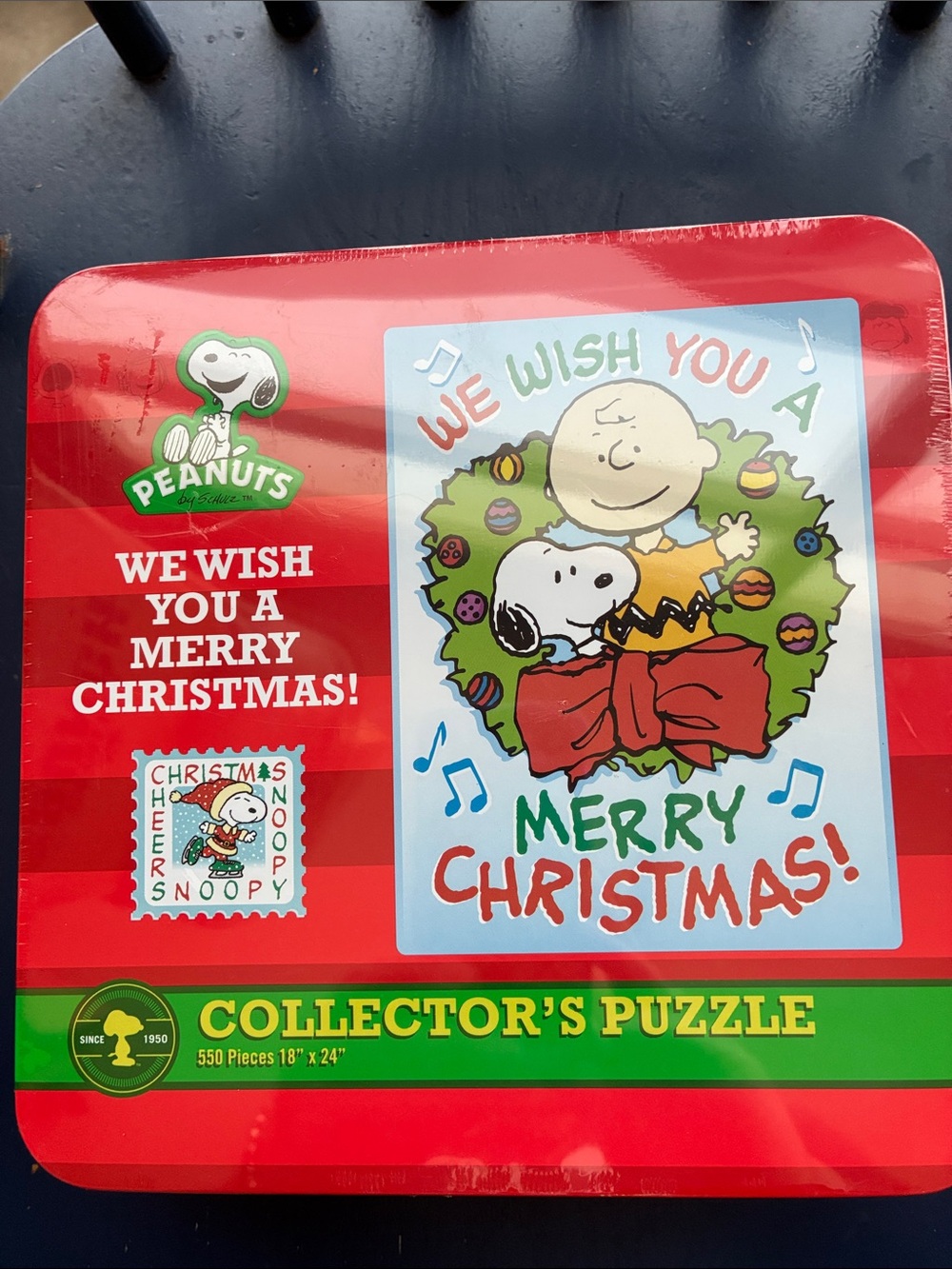Peanuts Red and Green Merry Christmas Collector's Puzzle Tin NEW/sealed